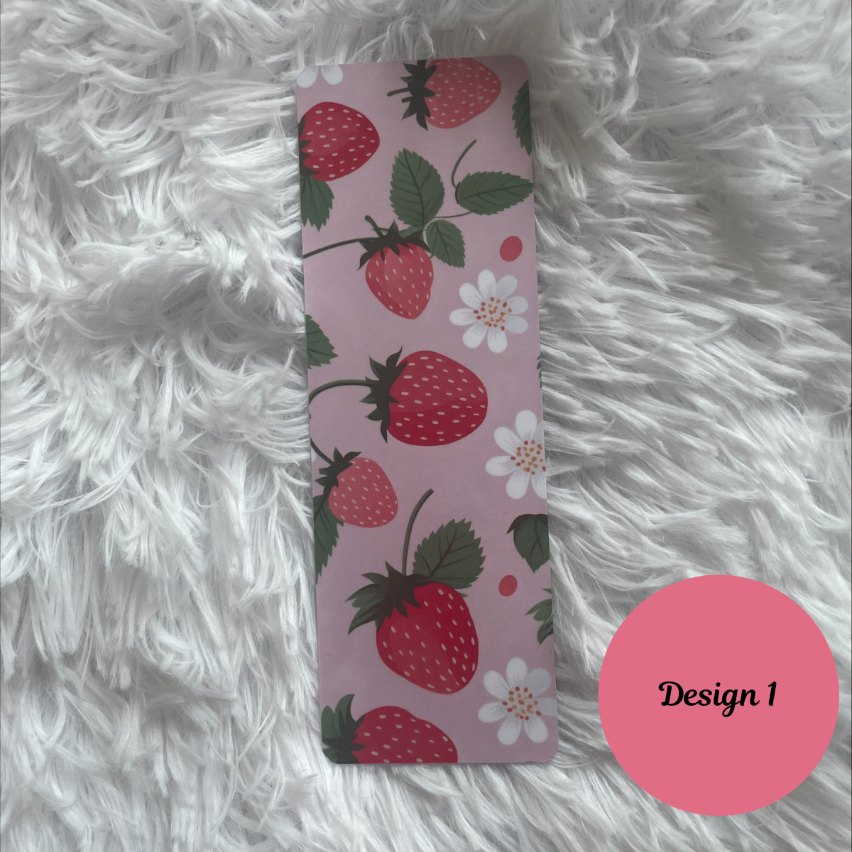 Pink Strawberry Summer Bookmarks