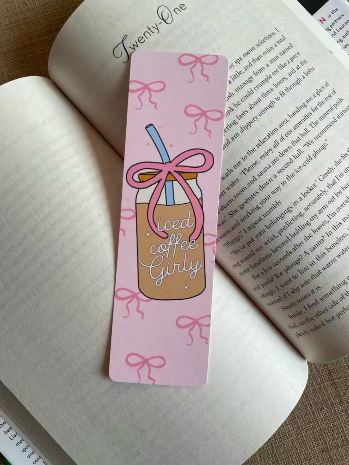 Pink Coquette Bows Bookmark Collection - Gingham, Coffee, Cherries, Bows