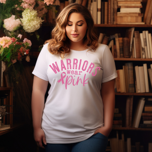 Warriors Wear Pink Breast Cancer Awareness Crewneck T-Shirt or Sweatshirt