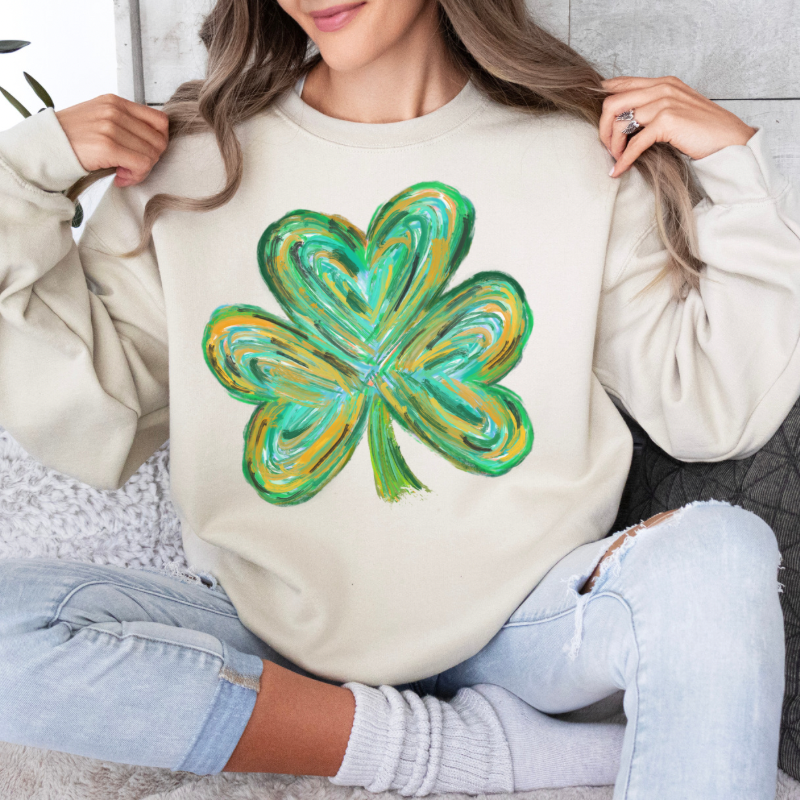 St. Patrick’s Day Shamrock Clover Sweatshirt or T-Shirt