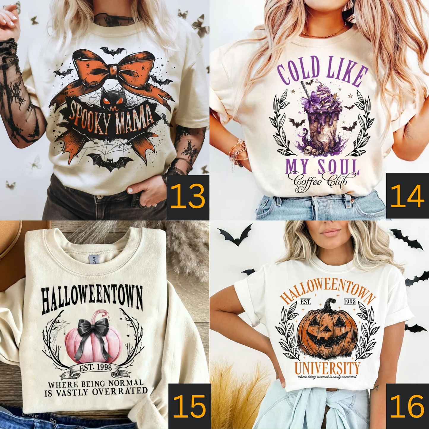 Spooky Halloween Horror Collection 24 Different Halloween Season Inspired Graphic T-Shirts | Crewneck Fleece Sweatshirts | Long Sleeve T-Shirts | Hoodies