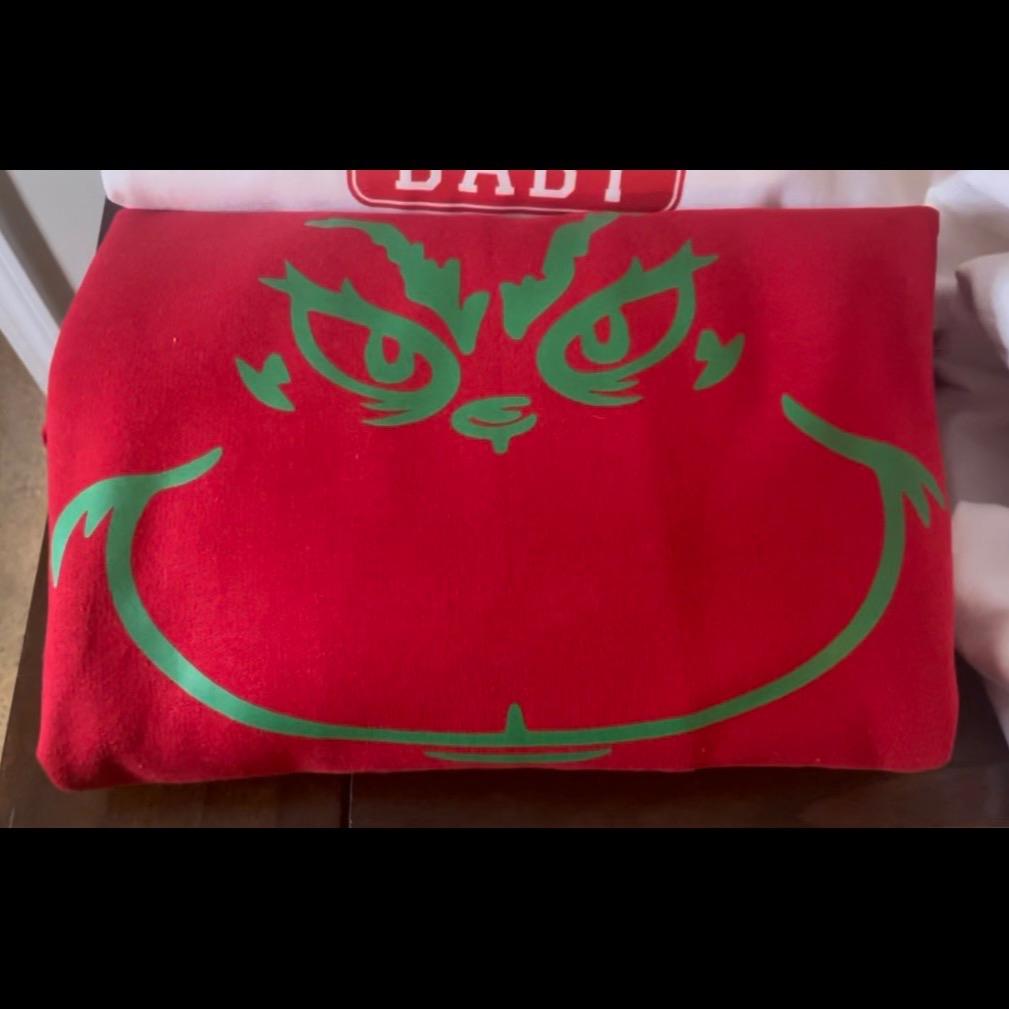 Grinch Face Christmas Sweatshirt or T-Shirt