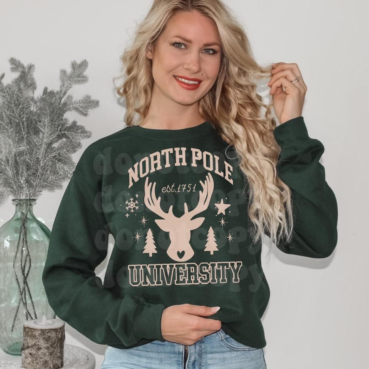 North Pole University Christmas Crewneck Sweatshirt