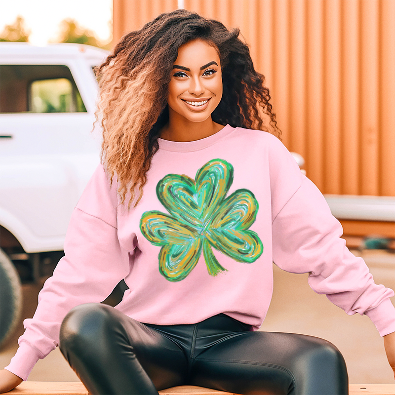 St. Patrick’s Day Shamrock Clover Sweatshirt or T-Shirt