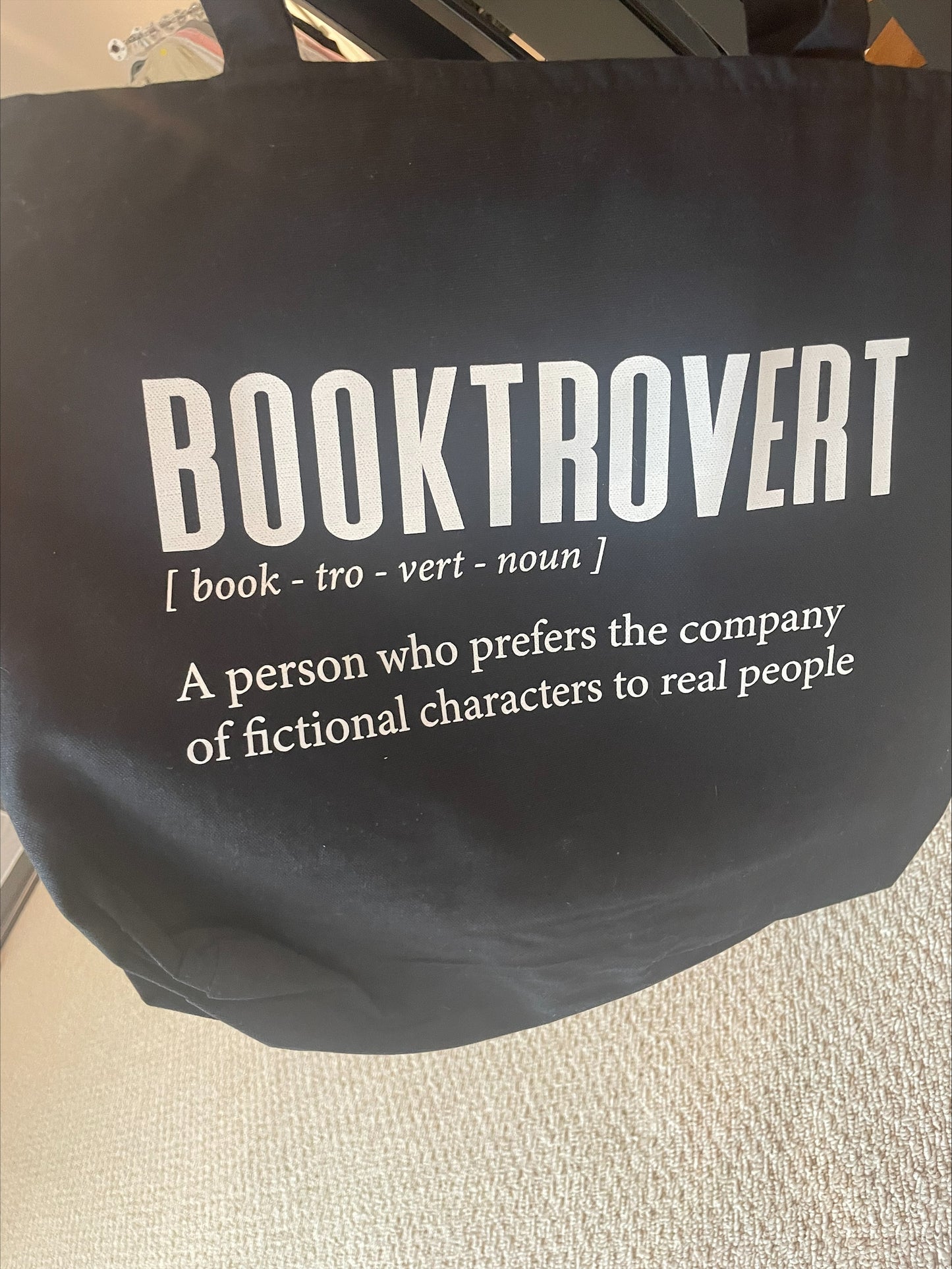 Booktrovert Zippered Bookish Tote Bag Large 25L