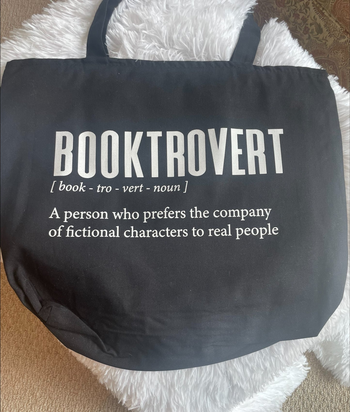 Booktrovert Zippered Bookish Tote Bag Large 25L