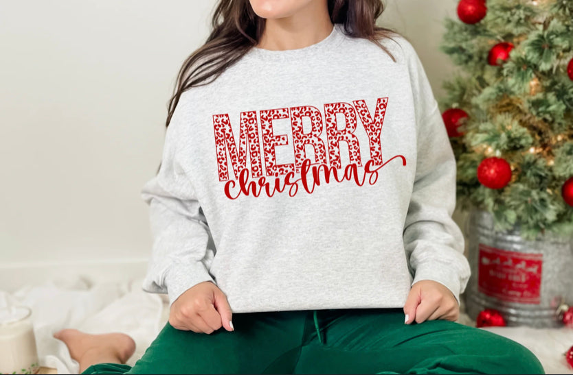 Cheetah Christmas Crewneck Sweatshirt