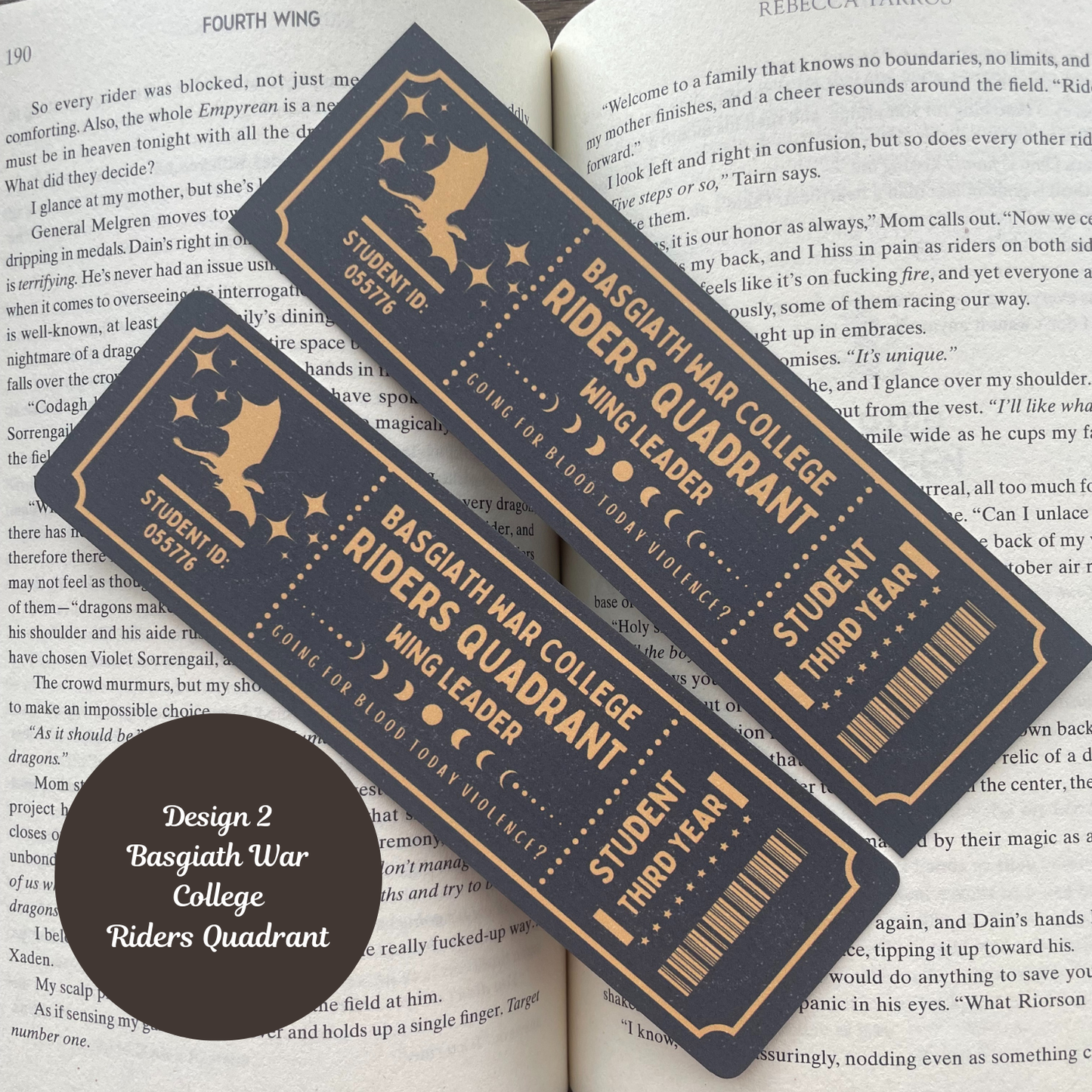 Fourth Wing Inspired Bookmarks - Basgiath War College, Fourth Wing Book Club, Riders Quadrant