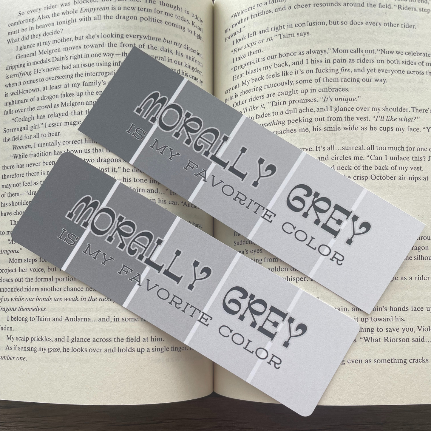 Morally Grey is My Favorite Color Bookmark, Smut Bookmark, Book Boyfriend Bookmark, Grey Paint Chips