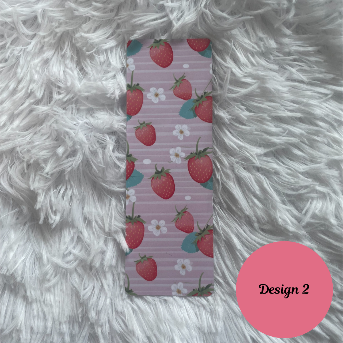 Pink Strawberry Summer Bookmarks