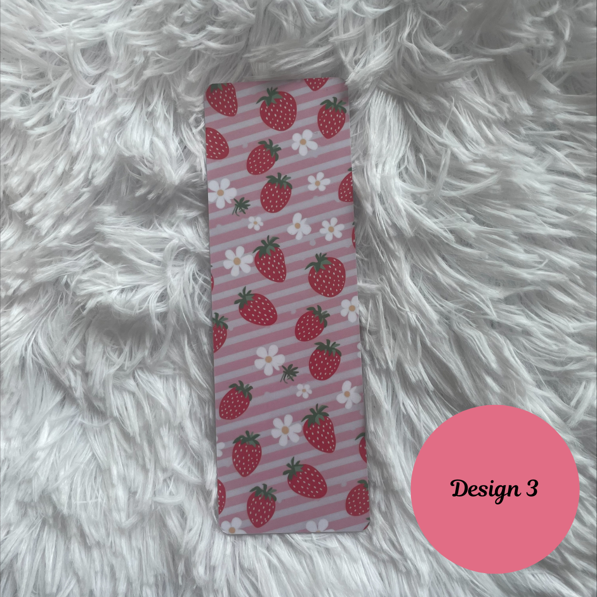 Pink Strawberry Summer Bookmarks