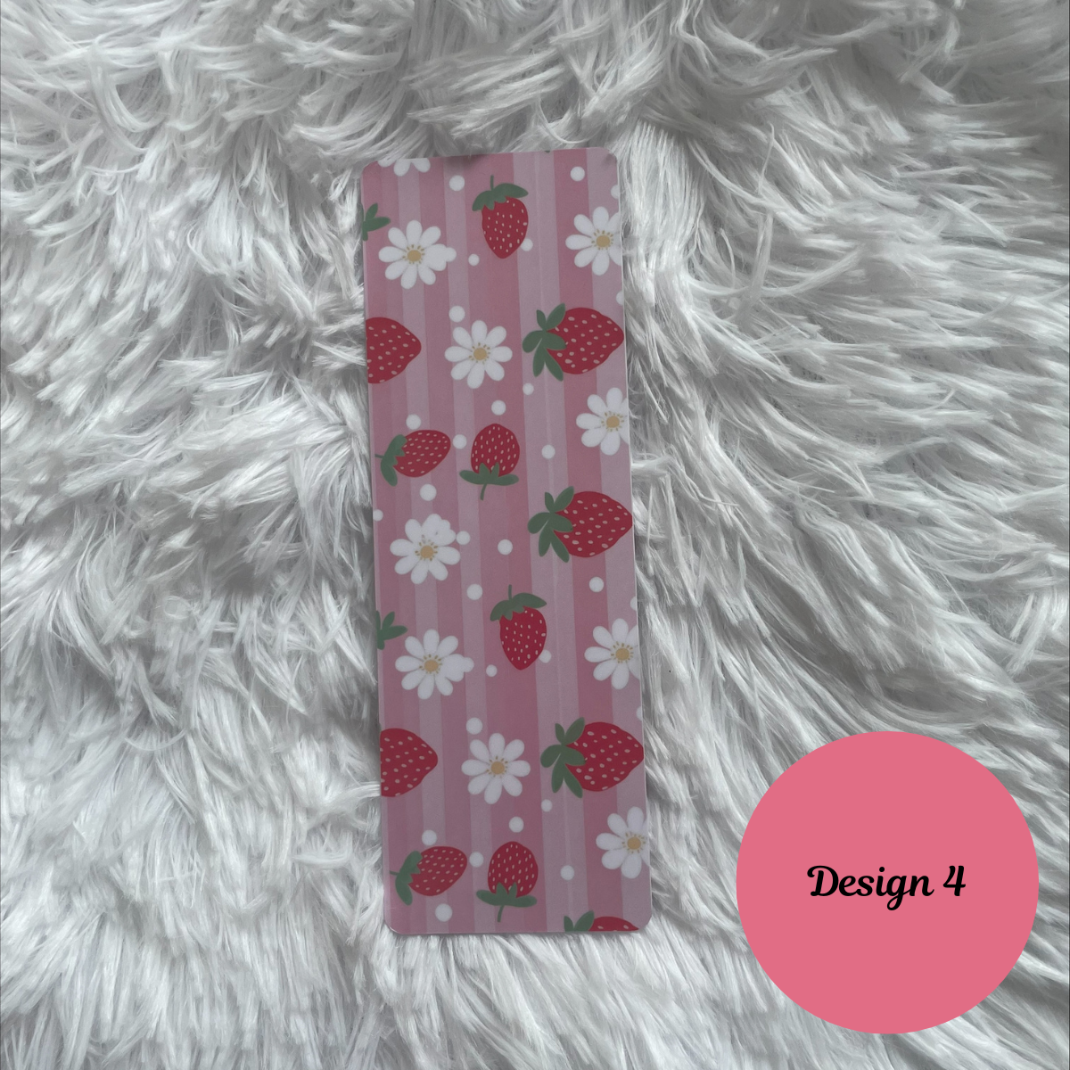 Pink Strawberry Summer Bookmarks