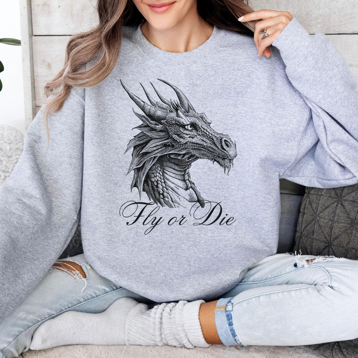 Fly or Die Fourth Wing Inspired Sweatshirt or Hoodie, Basgiath War College