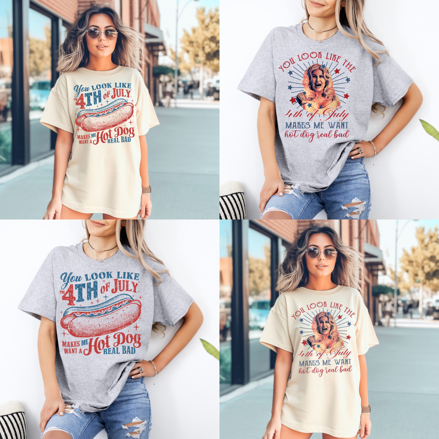 You Look Like The 4th Of July Makes Me Want A Hotdog Real Bad T-Shirt, Tee, Bundle