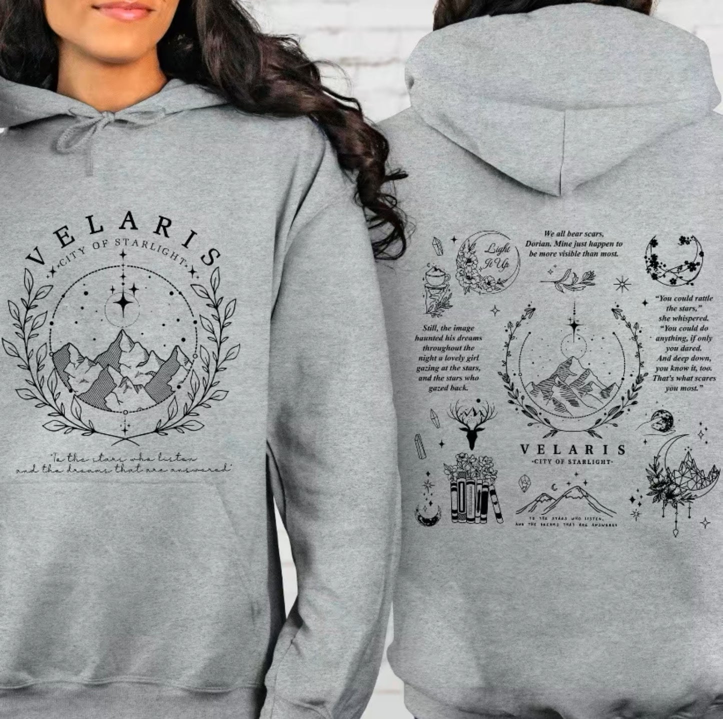 ACOTAR Velaris City of Starlight Sweatshirt or T-Shirt Front and Back, Bookish Sweatshirt