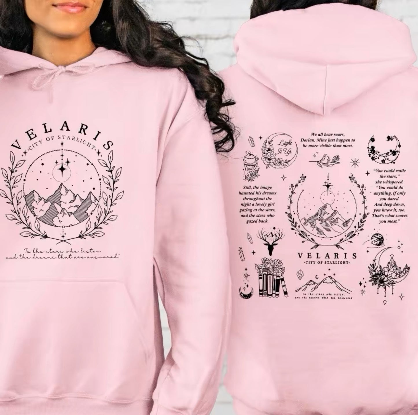 ACOTAR Velaris City of Starlight Sweatshirt or T-Shirt Front and Back, Bookish Sweatshirt