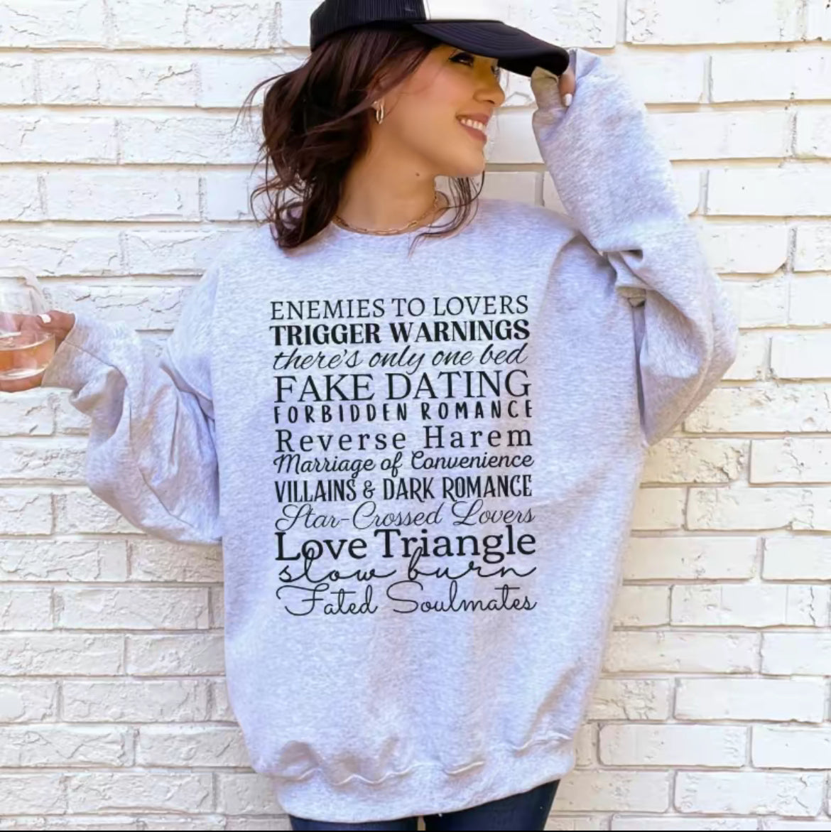 Book Tropes Bookish Oversized Sweatshirt or T-Shirt