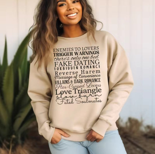 Book Tropes Bookish Oversized Sweatshirt or T-Shirt