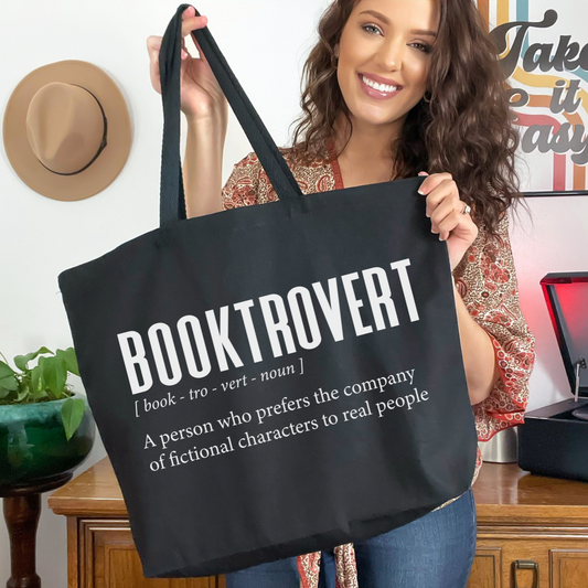 Booktrovert Zippered Bookish Tote Bag Large 25L