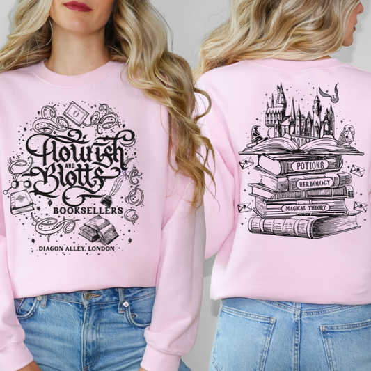 Harry Potter HP Flourish and Blotts Booksellers Diagon Alley London Sweatshirt, T-shirt, Hoodie Hogwarts magic witch wizard