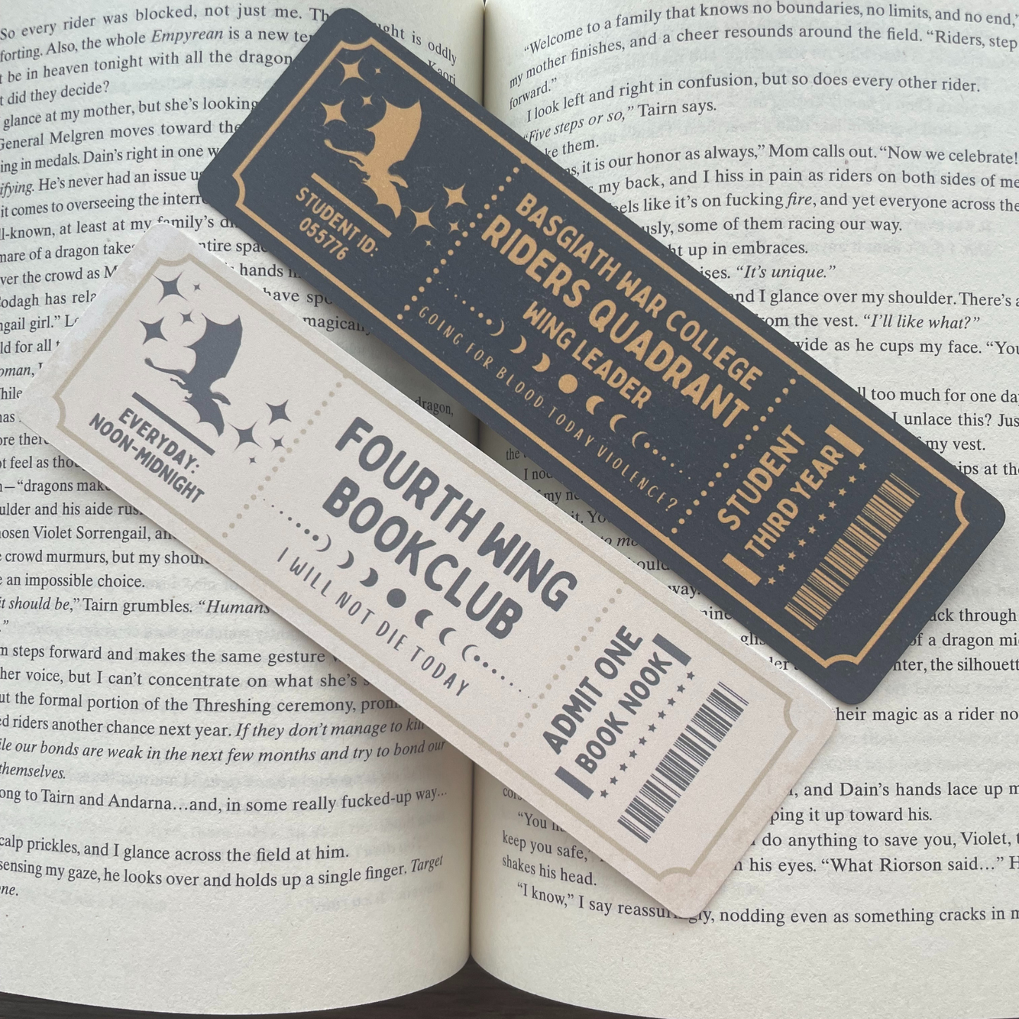 Fourth Wing Inspired Bookmarks - Basgiath War College, Fourth Wing Book Club, Riders Quadrant