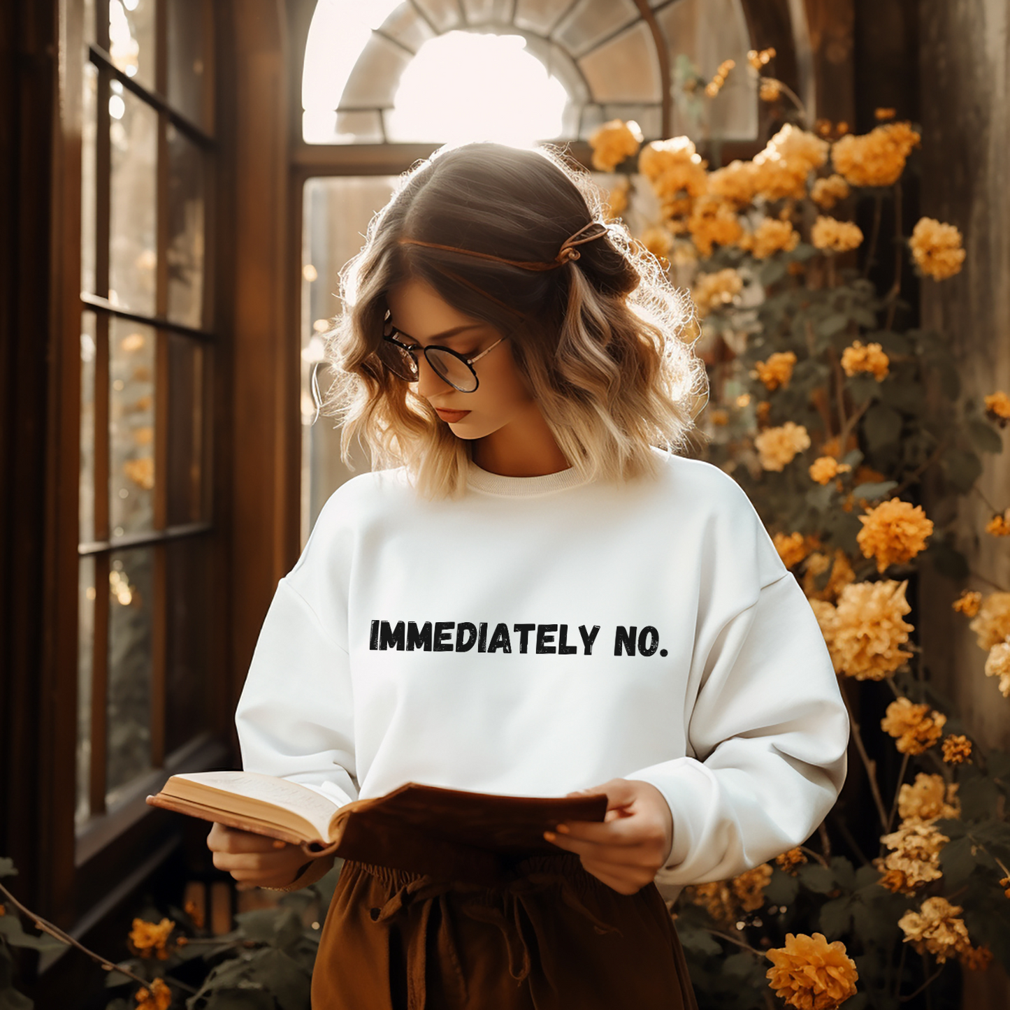 Immediately No Sweatshirt or Hoodie Fleece Crewneck