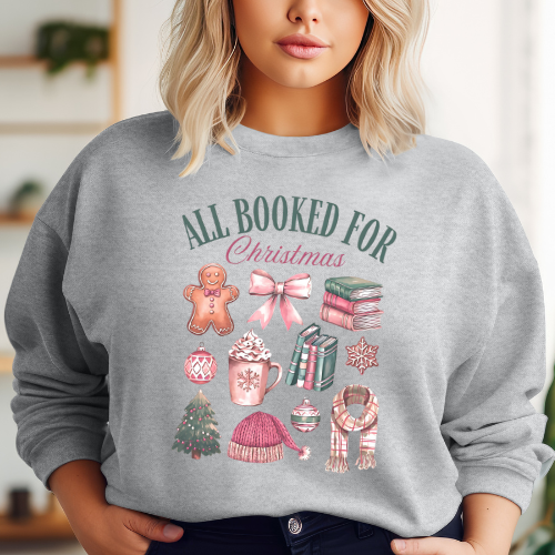 All Booked For Christmas Bookish Collage Sweatshirt T-Shirt Hoodie