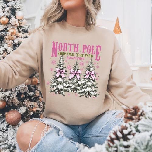 North Pole Christmas Tree Farm Sweatshirt T-Shirt Hoodie