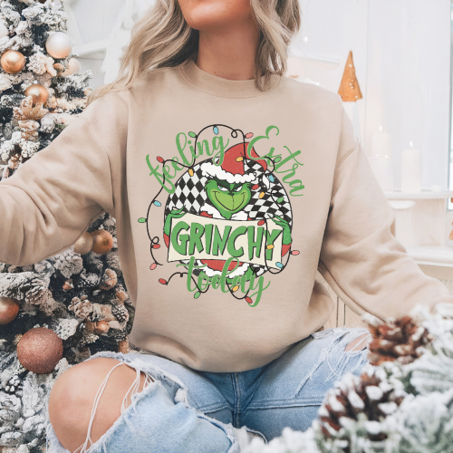 Feeling Extra Grinchy Today Christmas Winter Holidays Sweatshirt T-shirt Hoodie